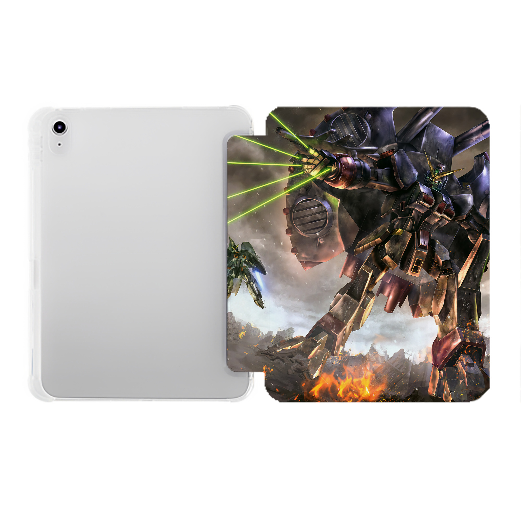 （画像用） 機動戦士ガンダム Mobile Suit Gundam IPad ケース ペン収納付き 三つ折りスタンド PUレザー×シリコン 対応機種9.5/10.5/10.9インチ